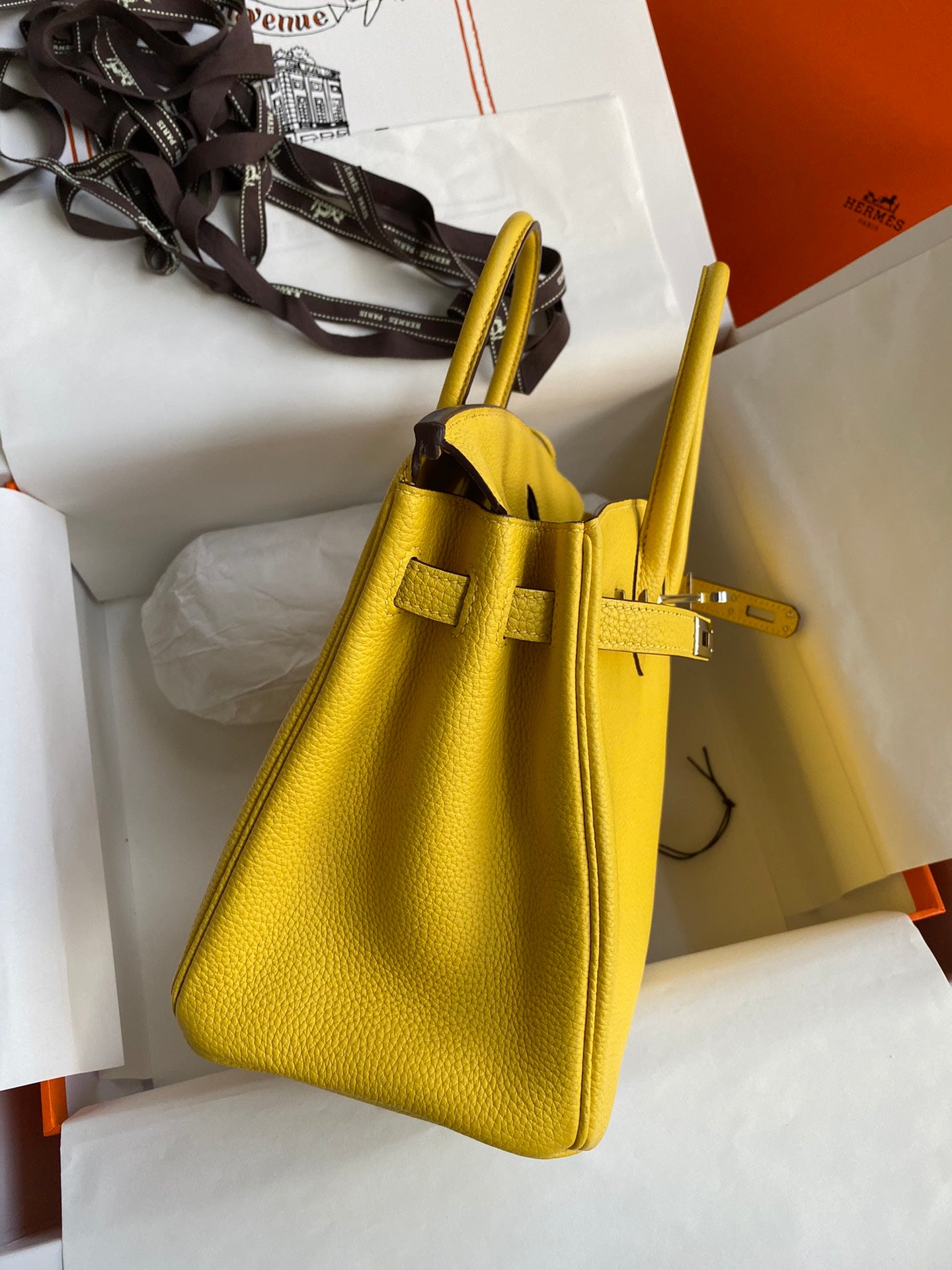 Hermès Birkin Bag Yellow Leather with Silver Hardware