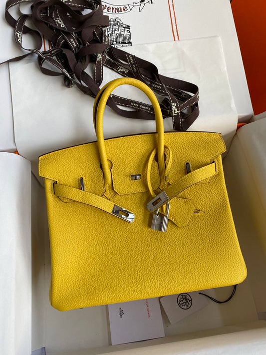 Hermès Birkin Bag Yellow Leather with Silver Hardware