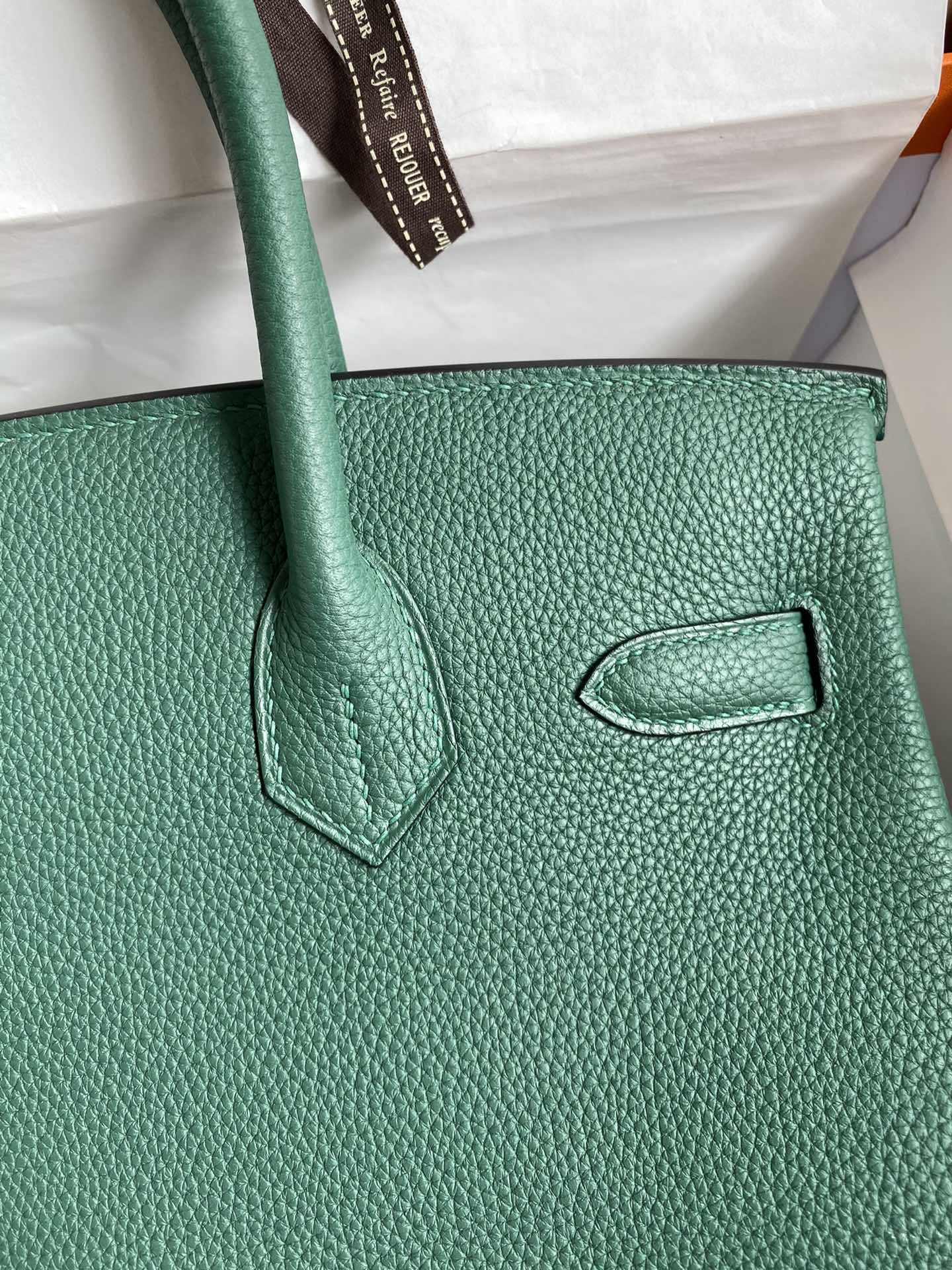 Luxury Forest Green Leather Handbag with Gold-Tone Hardware