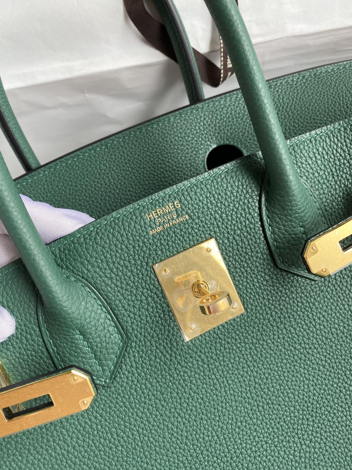 Luxury Forest Green Leather Handbag with Gold-Tone Hardware