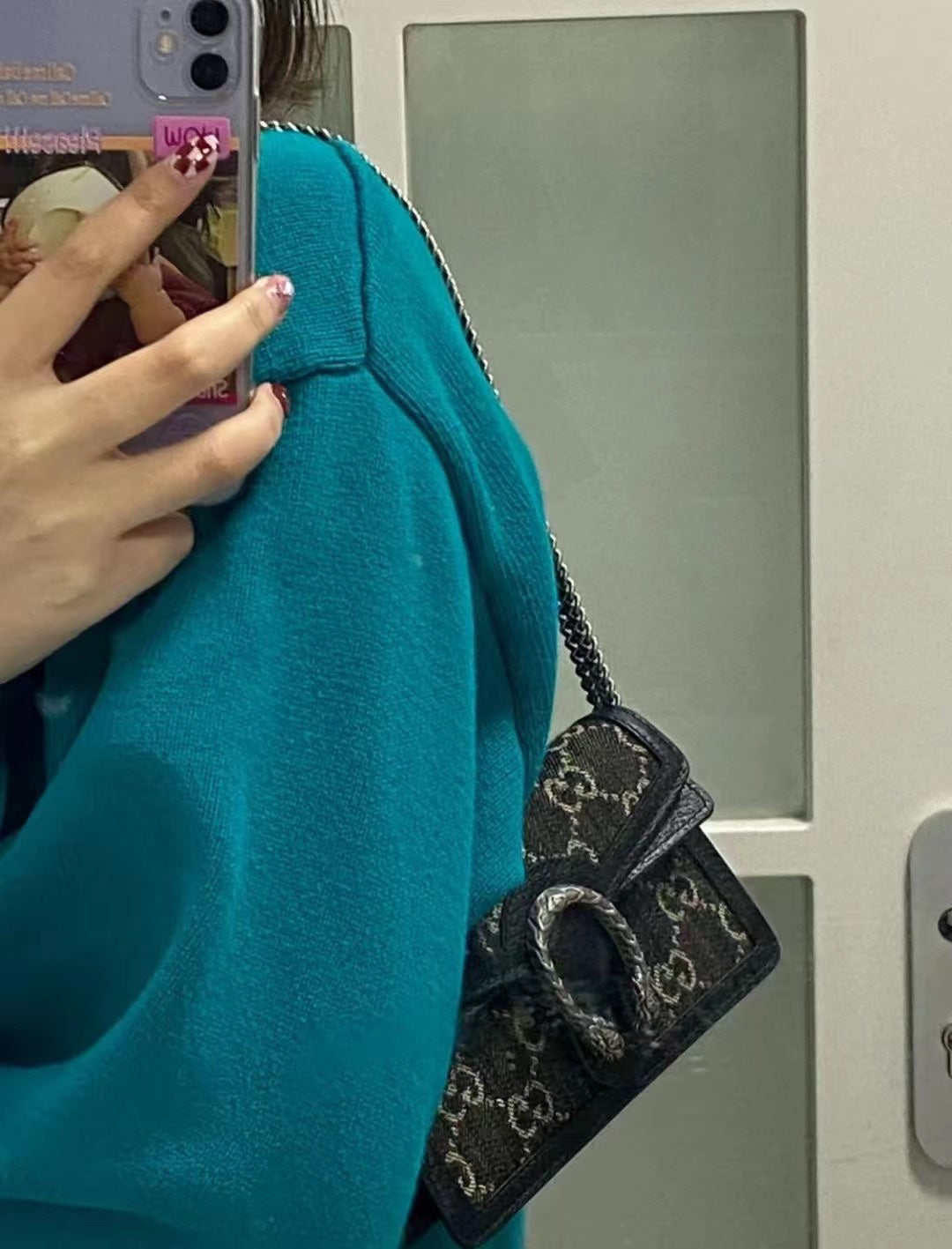 Gucci Dionysus Super Mini Bag in Black GG Denim