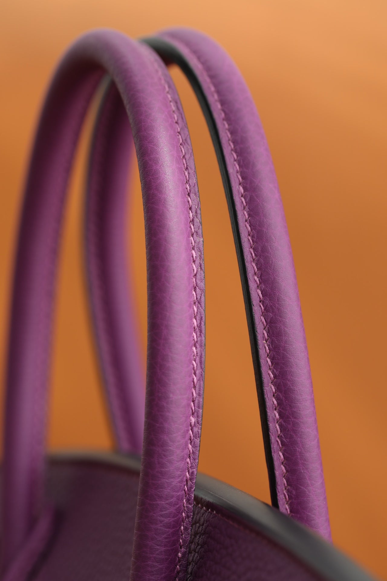 Luxury Purple Leather Handbag with Gold Hardware - Classic Designer Style
