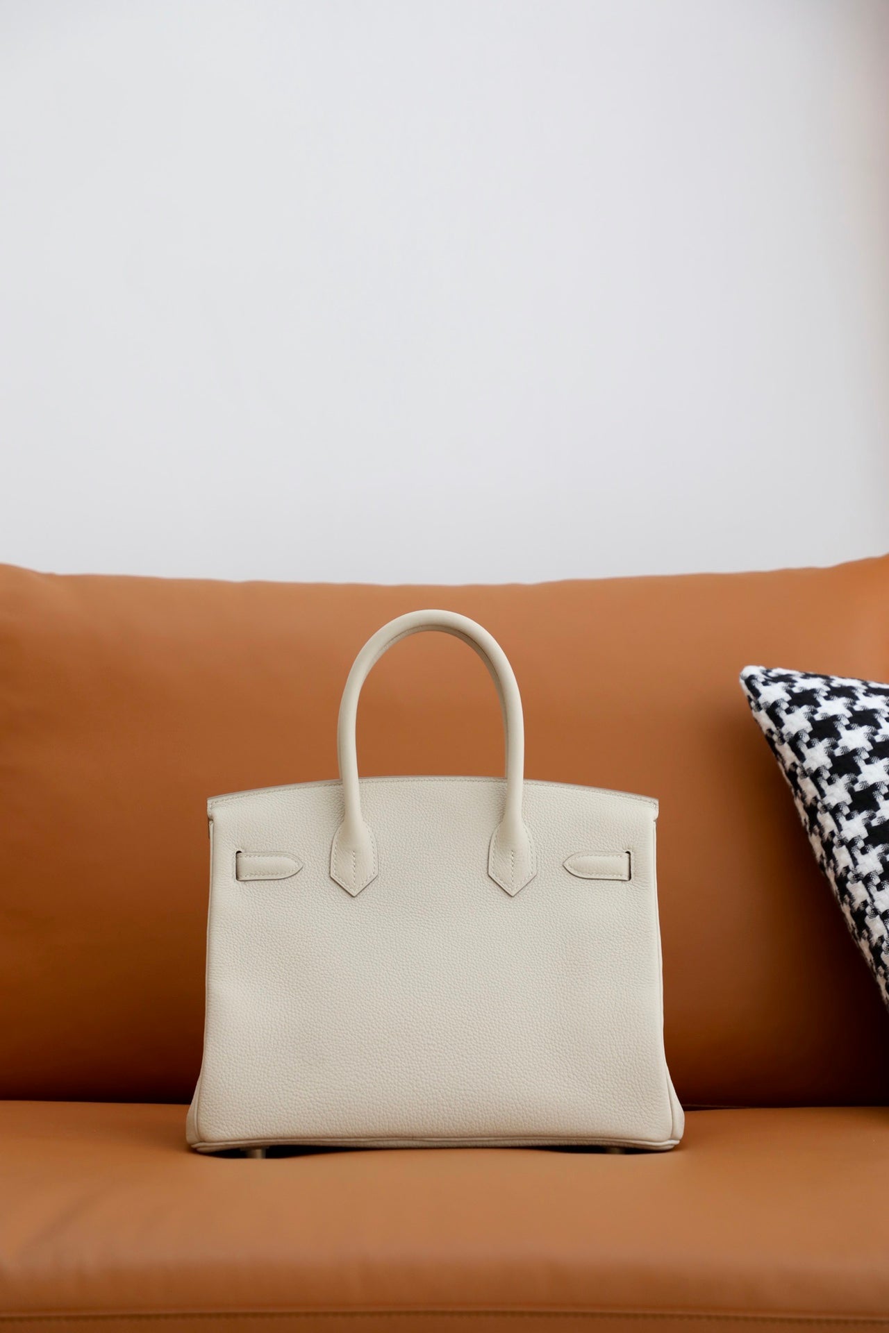 Luxury Cream Leather Handbag with Gold Hardware - Classic Top Handle Satchel