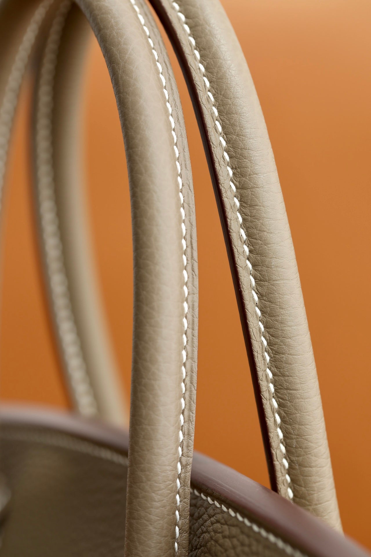 Classic Taupe Leather Top Handle Handbag with Silver Hardware - Luxury Designer Style Tote
