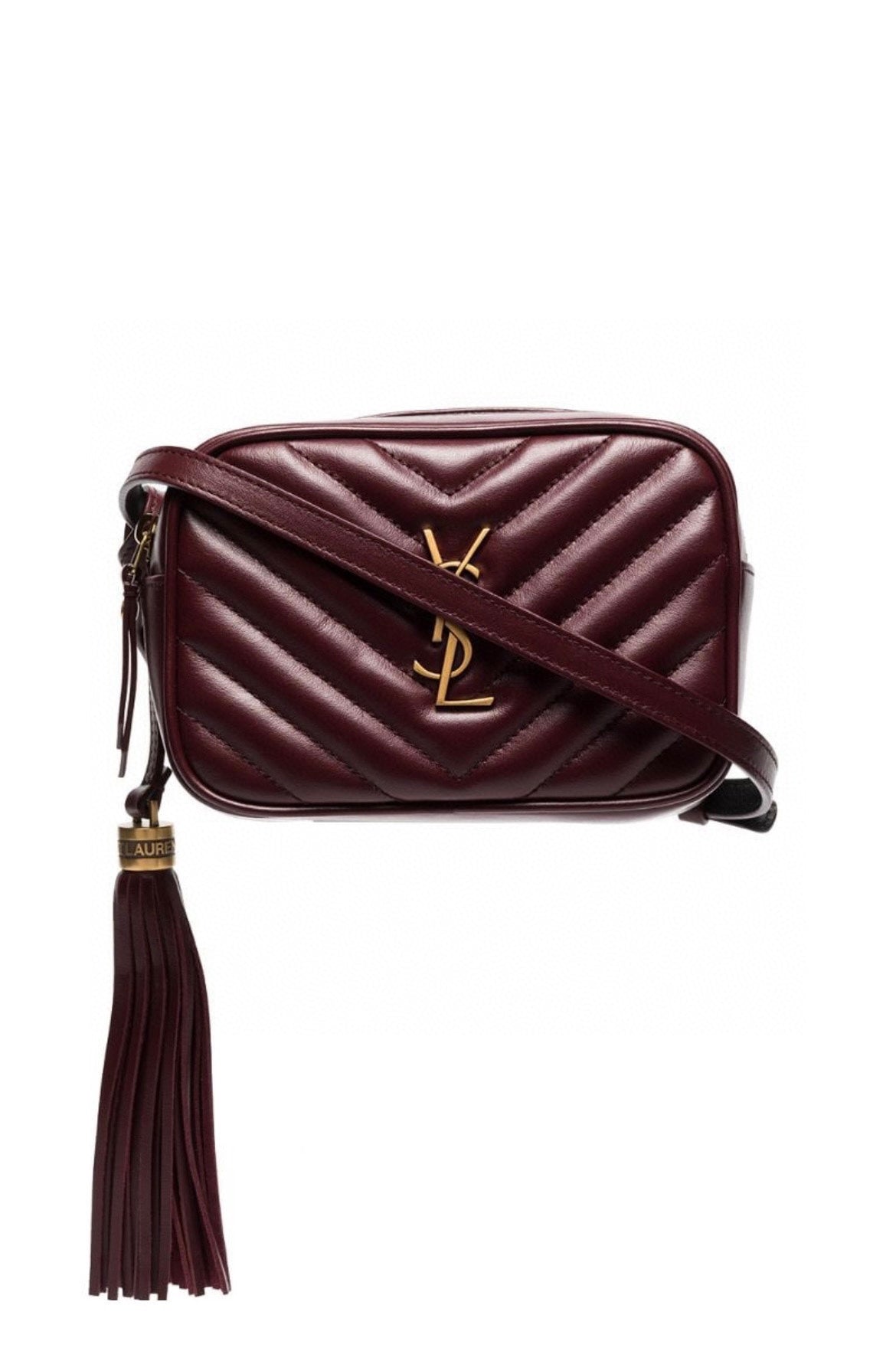 Saint Laurent Lou Quilted Leather Camera Bag - Burgundy