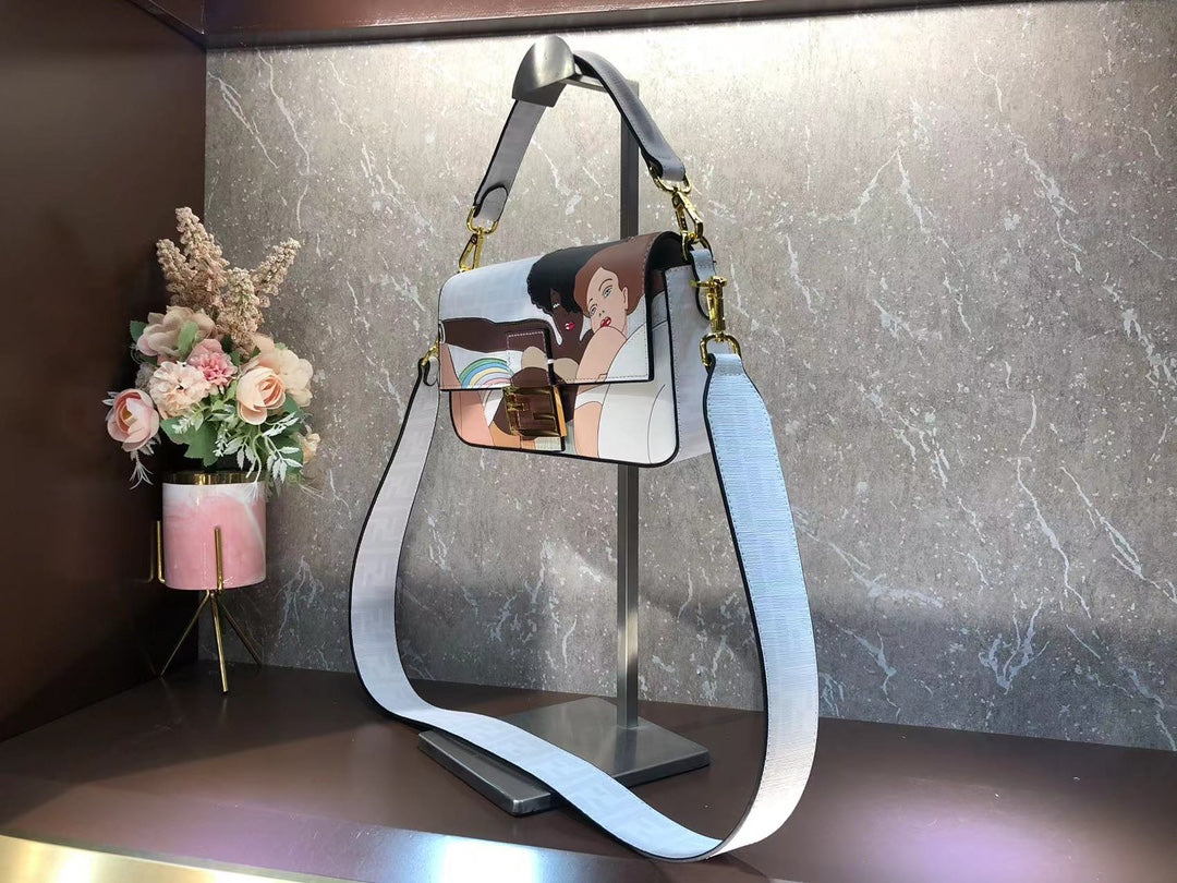 Manga Style Graphic Print Shoulder Bag - Stylish Faux Leather Crossbody Purse for Women