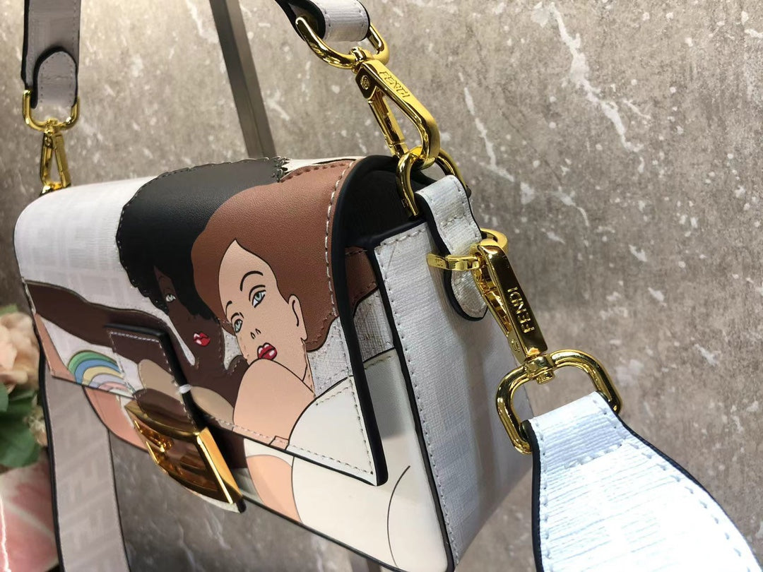 Manga Style Graphic Print Shoulder Bag - Stylish Faux Leather Crossbody Purse for Women