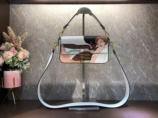 Manga Style Graphic Print Shoulder Bag - Stylish Faux Leather Crossbody Purse for Women