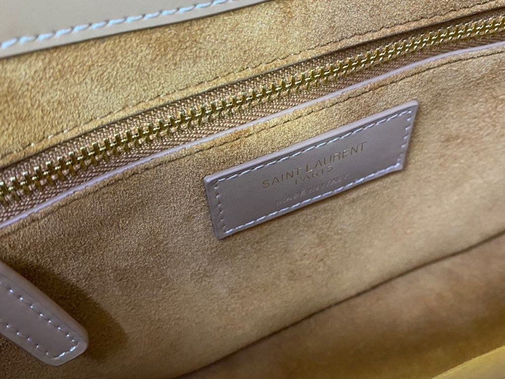 Saint Laurent LE 5 À 7 Hobo Bag in Beige Smooth Leather