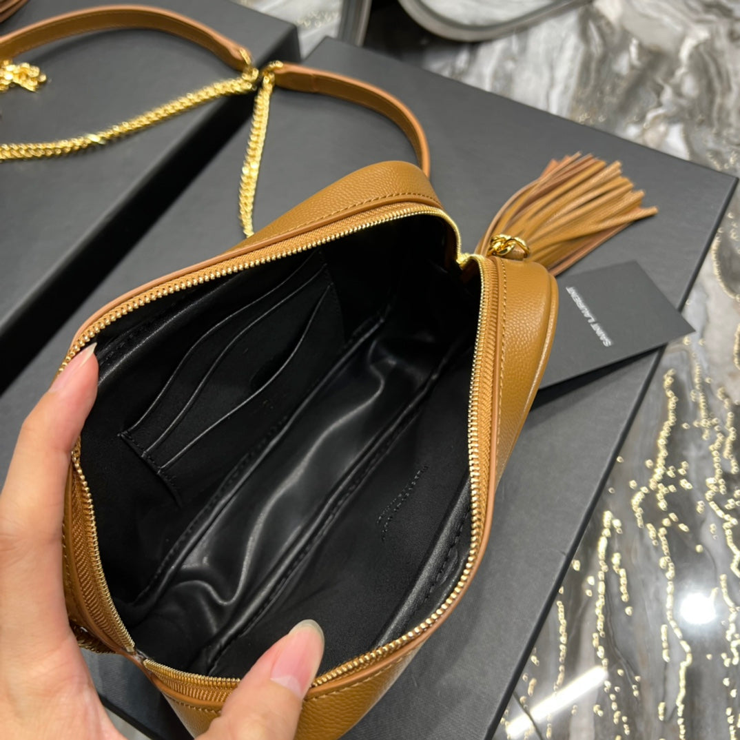 Saint Laurent Lou Camera Bag in Quilted Leather - Tan