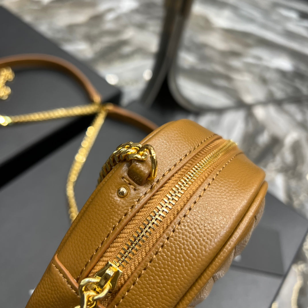 Saint Laurent Lou Camera Bag in Quilted Leather - Tan