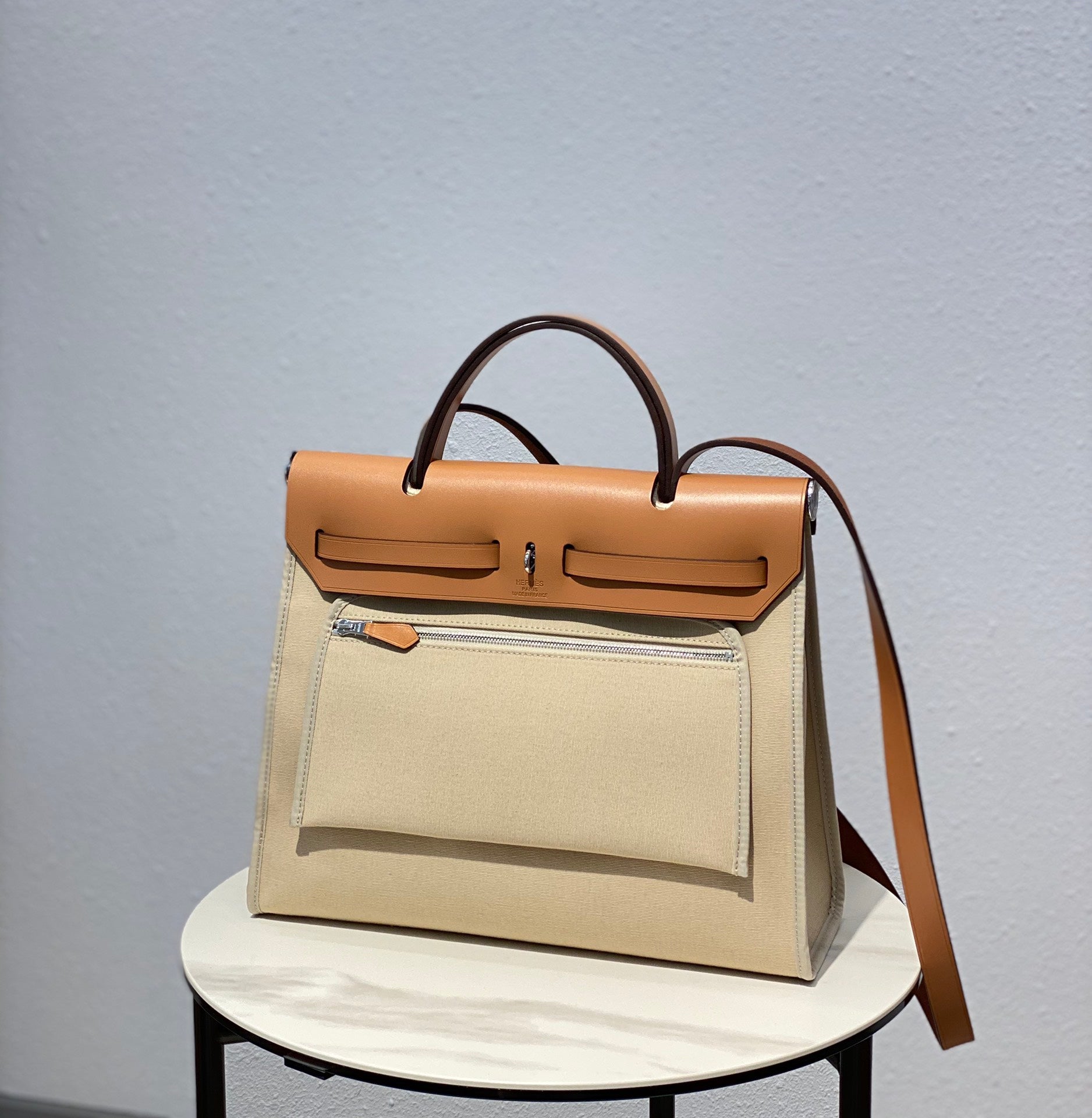 Hermès Herbag Zip 31 Canvas &amp; Leather Handbag - Beige/Tan