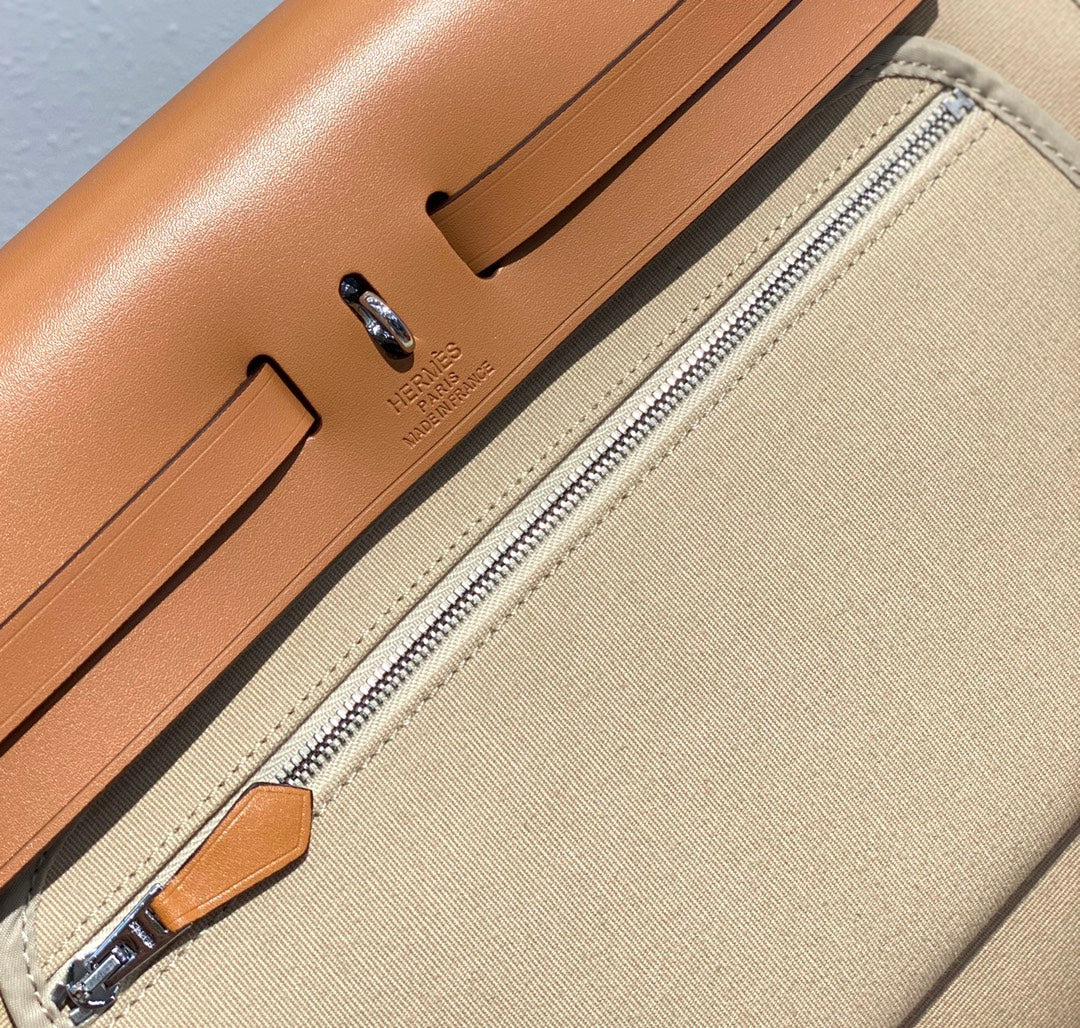 Hermès Herbag Zip 31 Canvas &amp; Leather Handbag - Beige/Tan