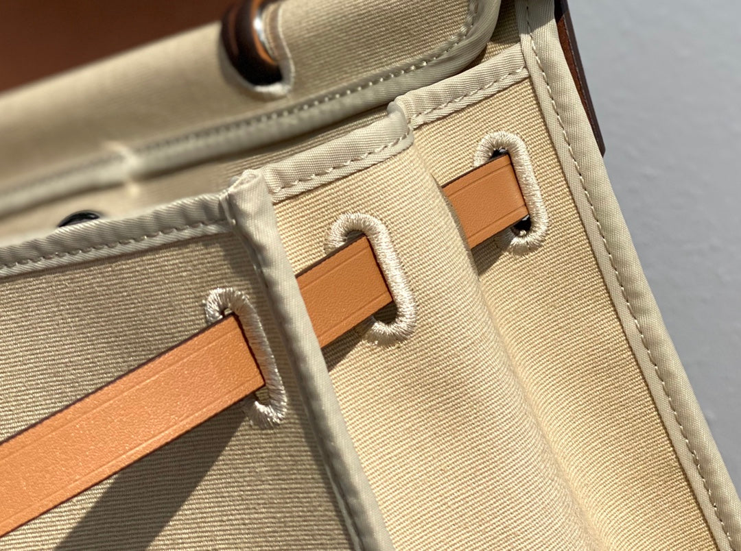 Hermès Herbag Zip 31 Canvas &amp; Leather Handbag - Beige/Tan