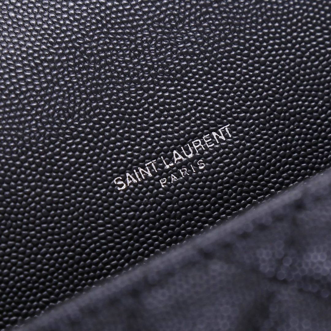 Saint Laurent Medium Envelope Bag in Quilted Leather - All Black