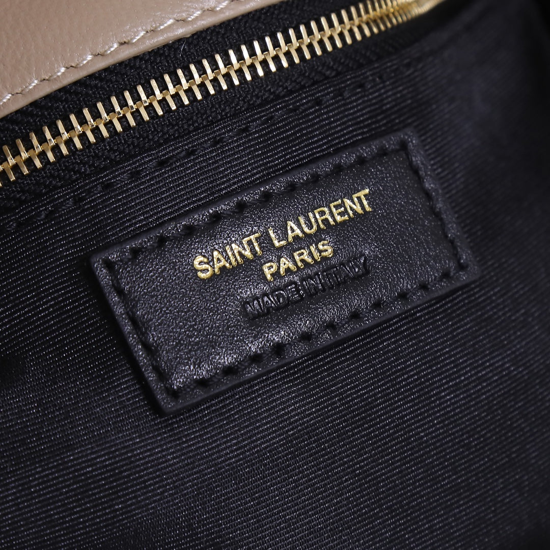 Saint Laurent Loulou Puffer Small Shoulder Bag in Quilted Lambskin - Nude/Gold