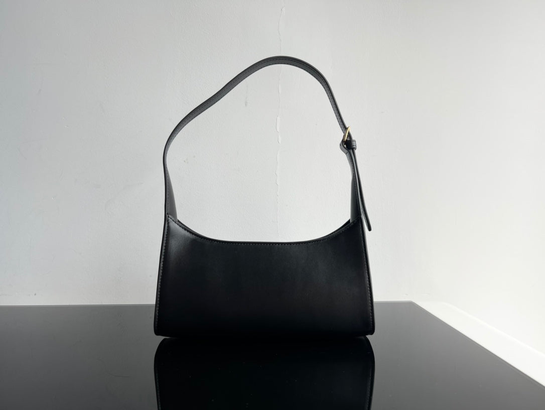 Celine Cuir Triomphe Shoulder Bag - Black Smooth Calfskin Handbag