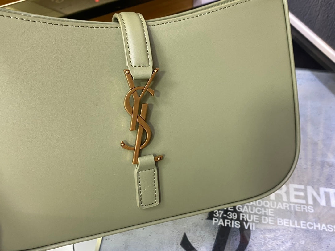 Saint Laurent Le 5 à 7 Leather Hobo Bag - Light Green