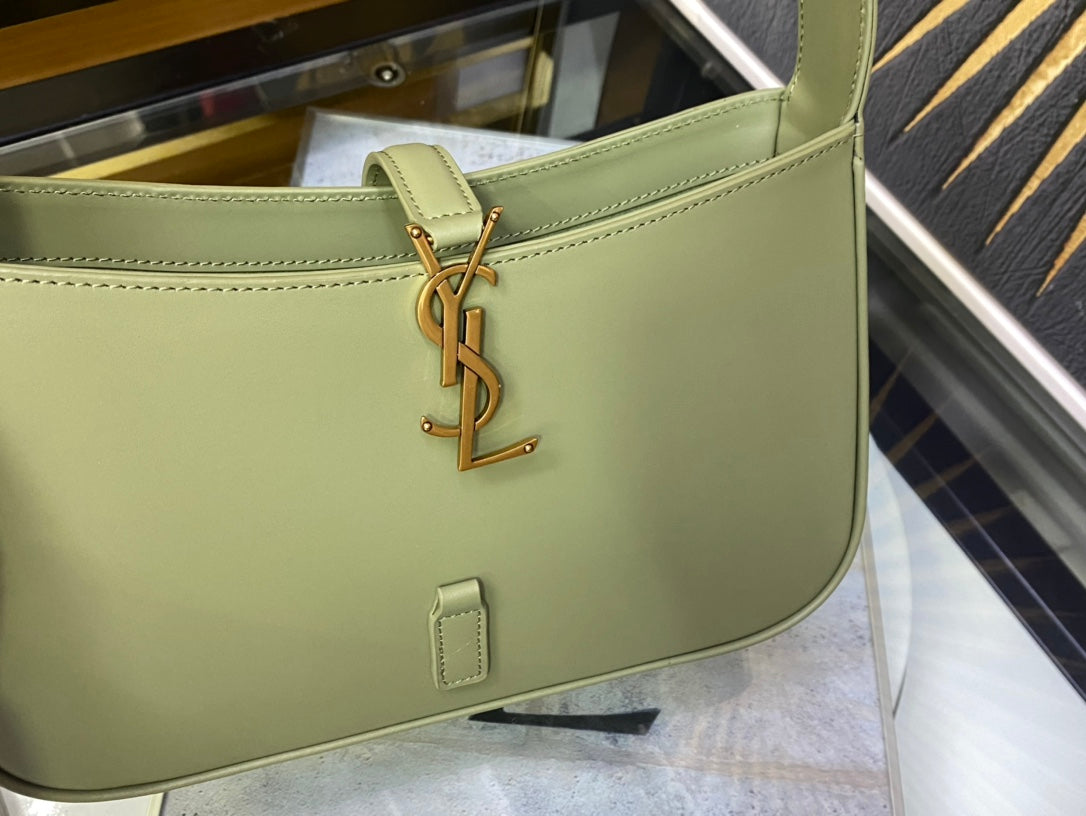 Saint Laurent Le 5 à 7 Leather Hobo Bag - Light Green