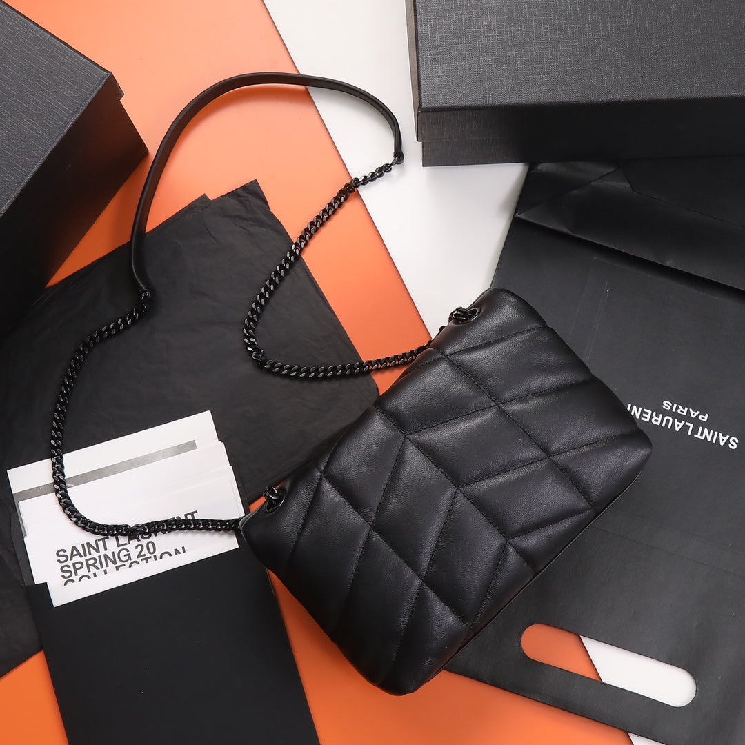 Saint Laurent Puffer Small Bag in Quilted Lambskin - Black