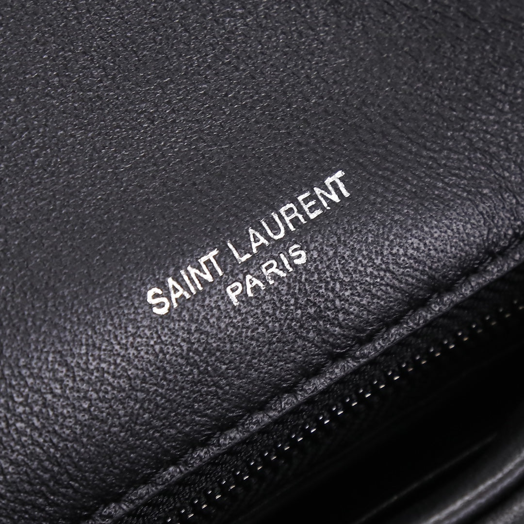 Saint Laurent Puffer Small Bag in Quilted Lambskin - Black