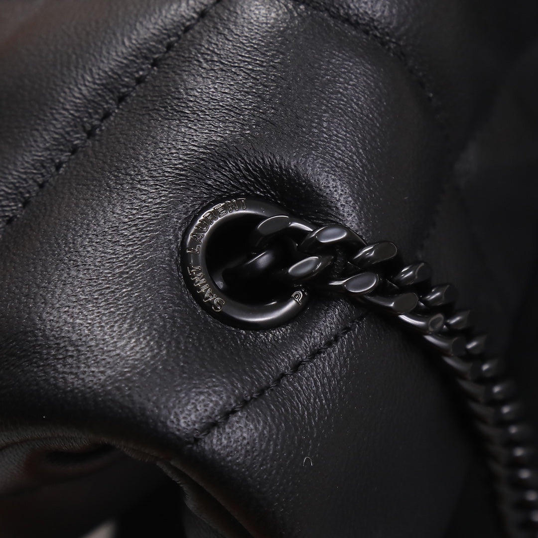 Saint Laurent Puffer Small Bag in Quilted Lambskin - Black