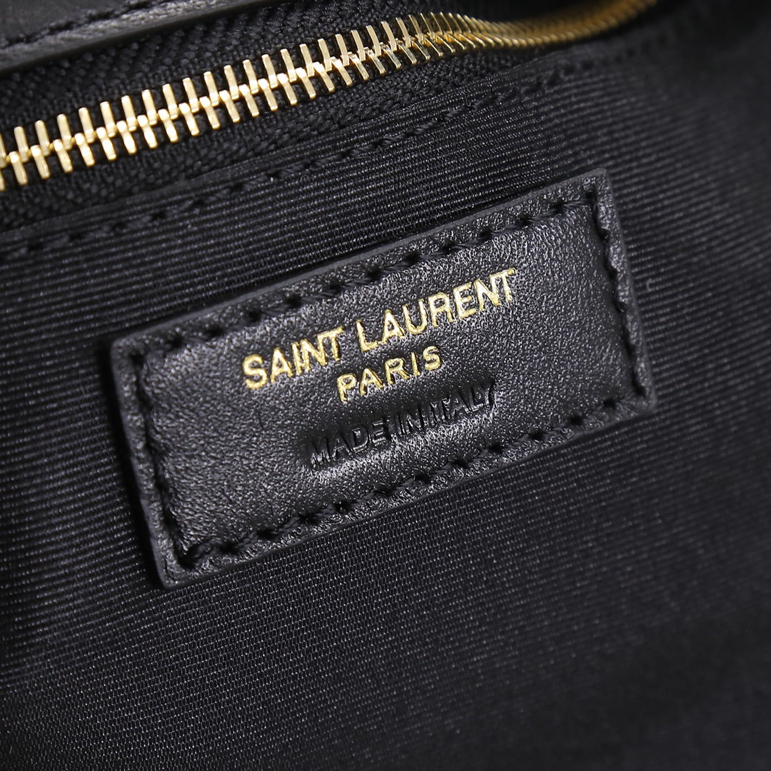 Saint Laurent Loulou Puffer Mini Shoulder Bag in Quilted Lambskin Leather - Black with Gold Hardware