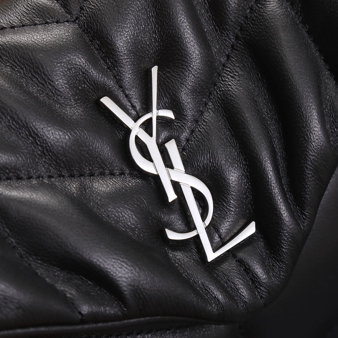 Saint Laurent Loulou Puffer Small Bag in Quilted Lambskin - Black