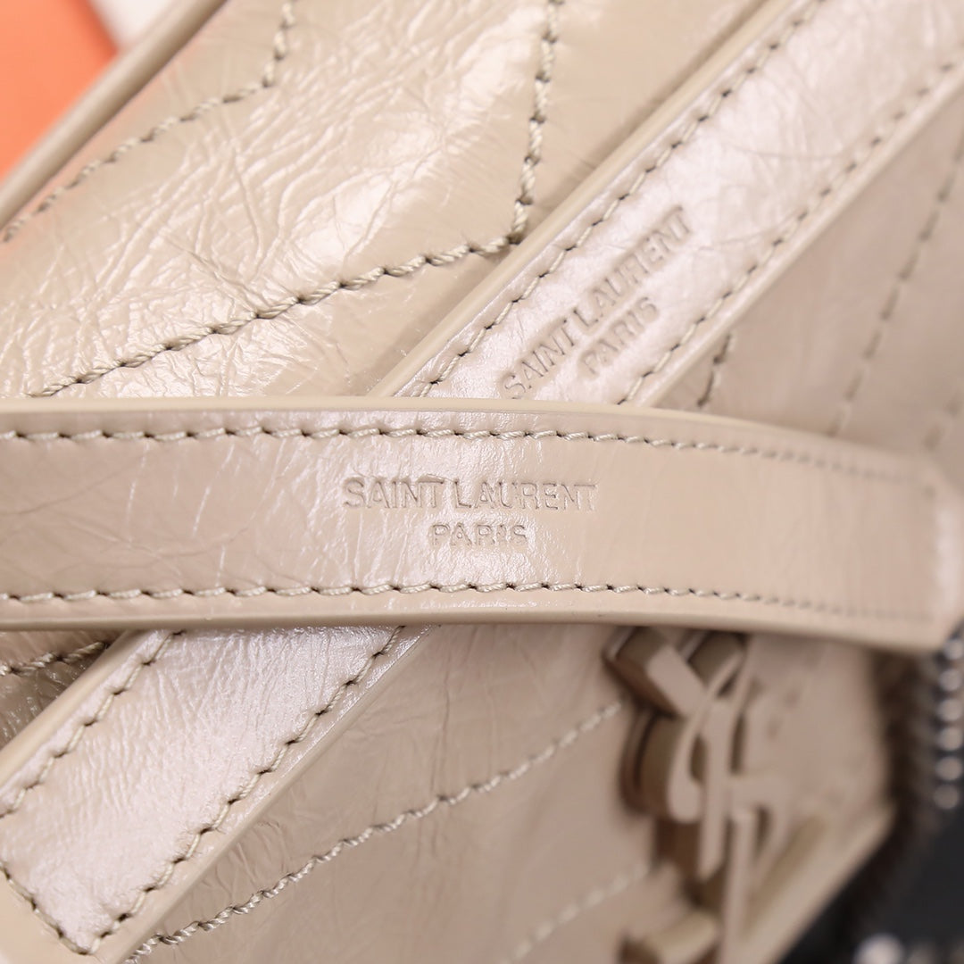 Saint Laurent Niki Quilted Leather Chain Shoulder Bag - Beige