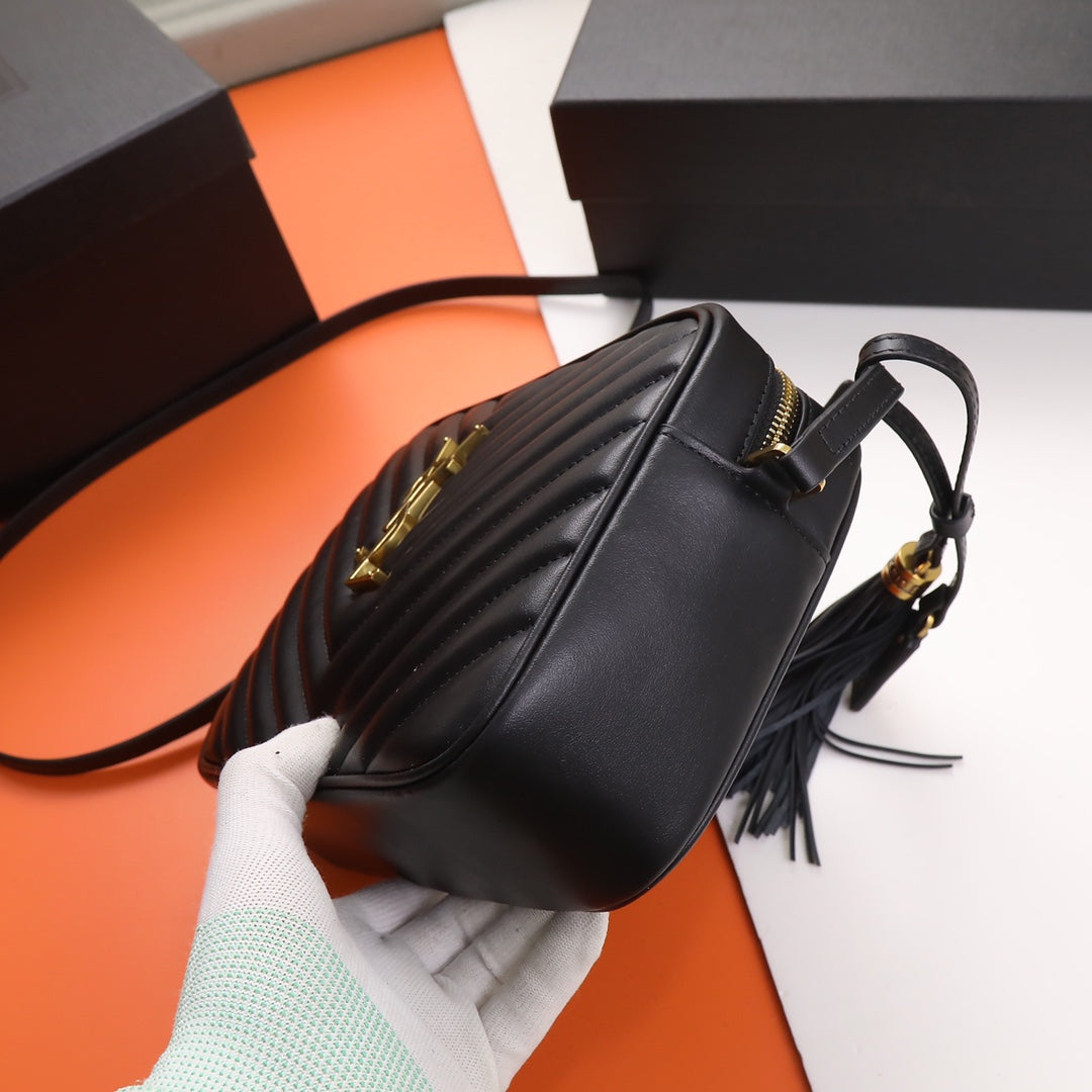 Saint Laurent Lou Baby Quilted Leather Crossbody Bag - Black