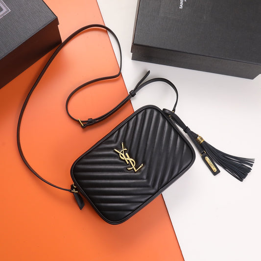 Saint Laurent Lou Baby Quilted Leather Crossbody Bag - Black