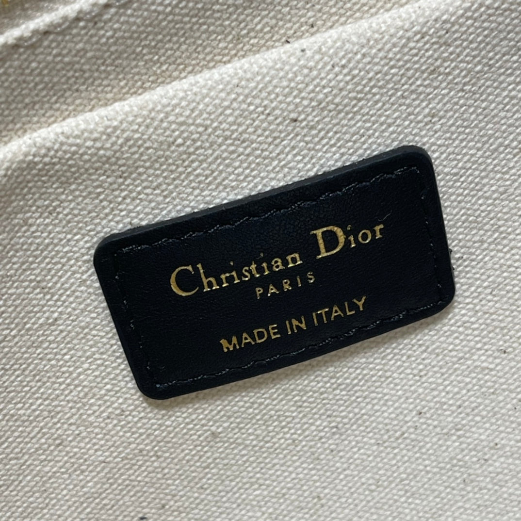 Christian Dior Black Oblique Embossed Book Tote Bag Large