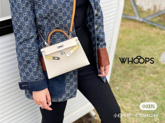 Luxury Mini White Leather Top Handle Crossbody Bag with Silver Hardware