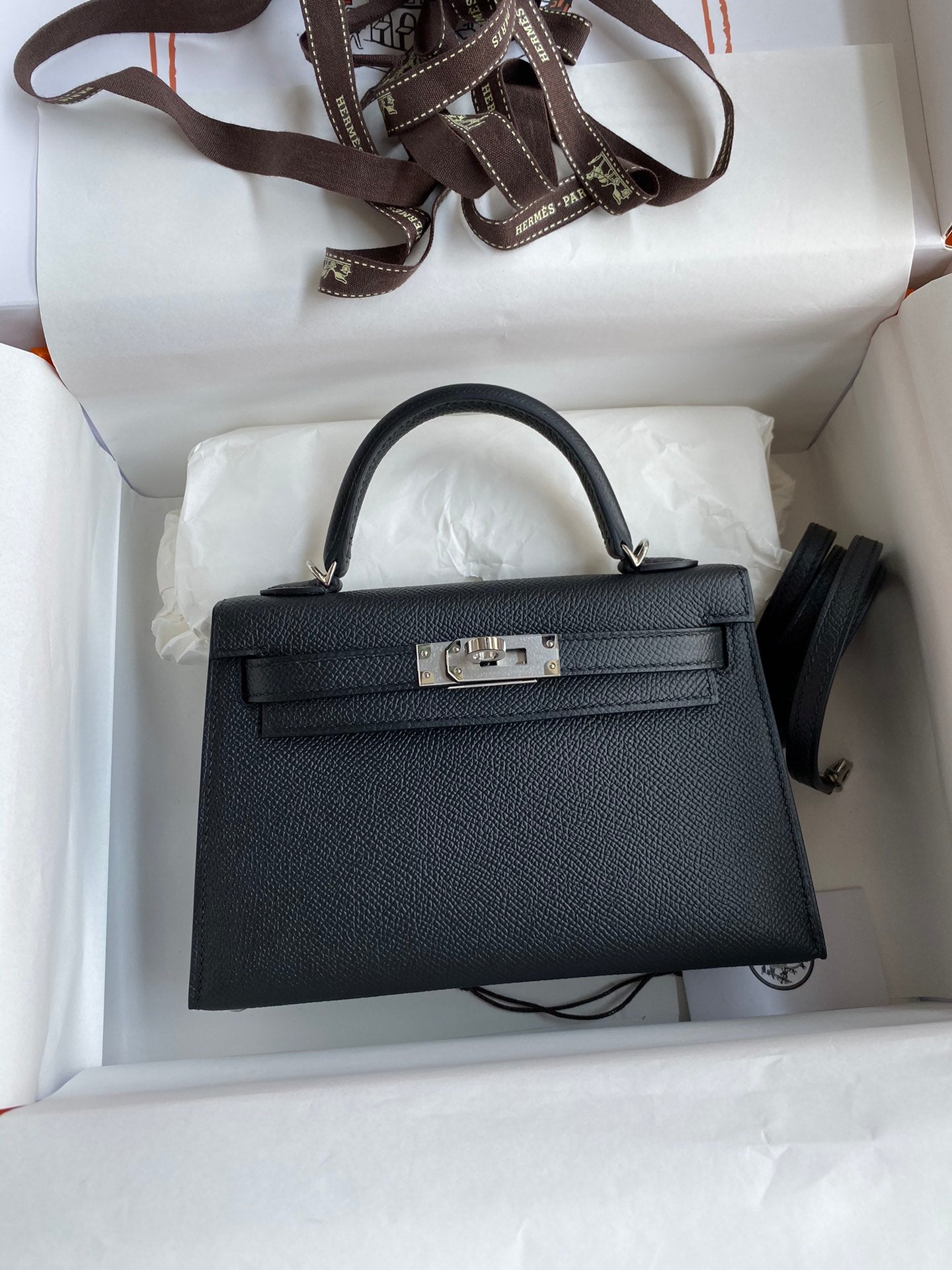 Black Textured Leather Top-Handle Handbag with Silver Hardware