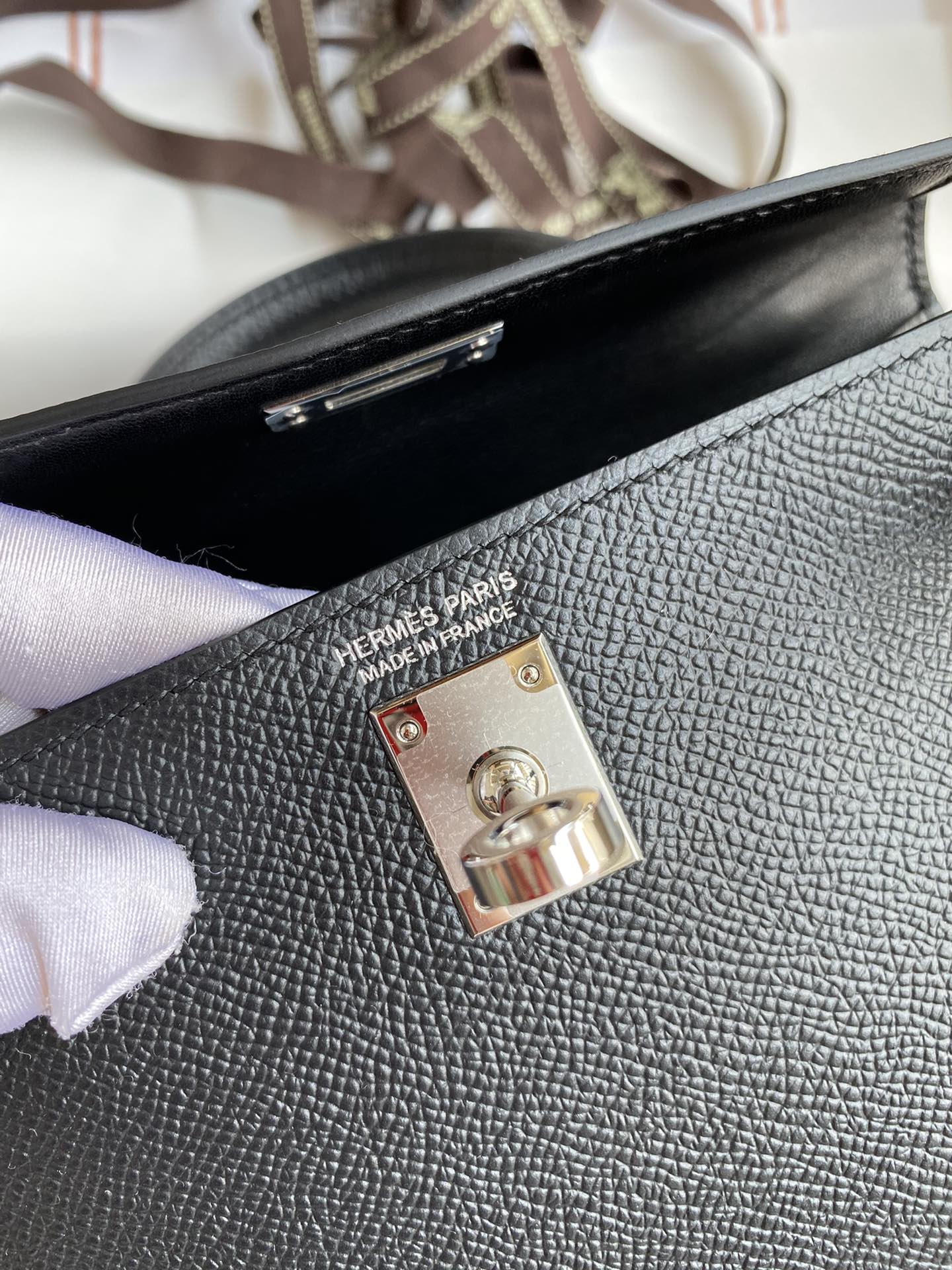 Black Textured Leather Top-Handle Handbag with Silver Hardware