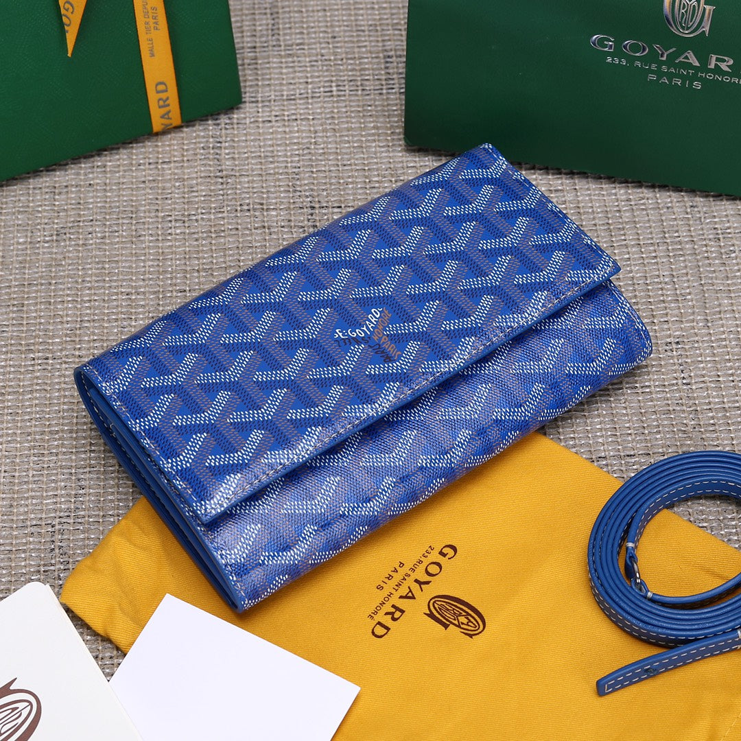 Gogy Blue Chevron Geometric Print Luxury Style Crossbody Shoulder Bag
