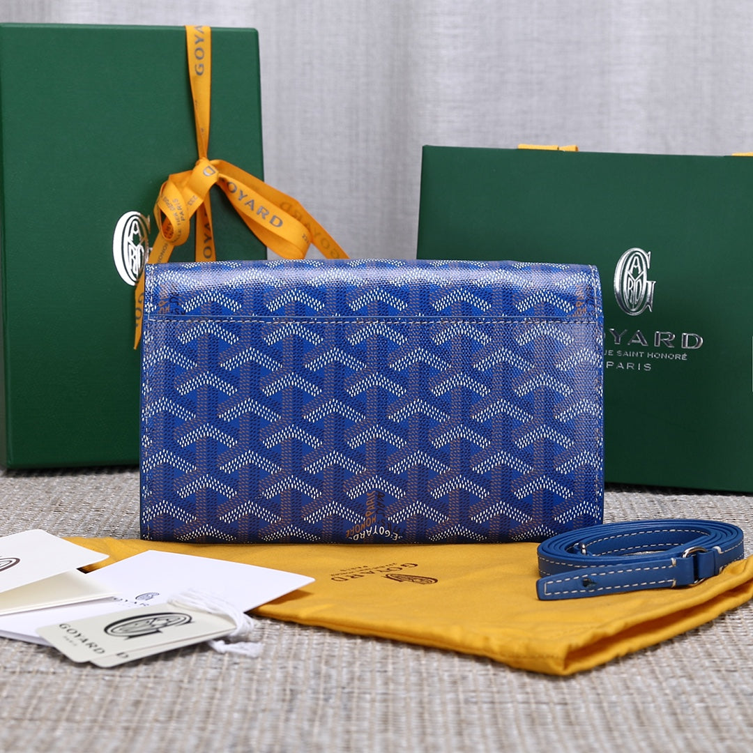 Gogy Blue Chevron Geometric Print Luxury Style Crossbody Shoulder Bag