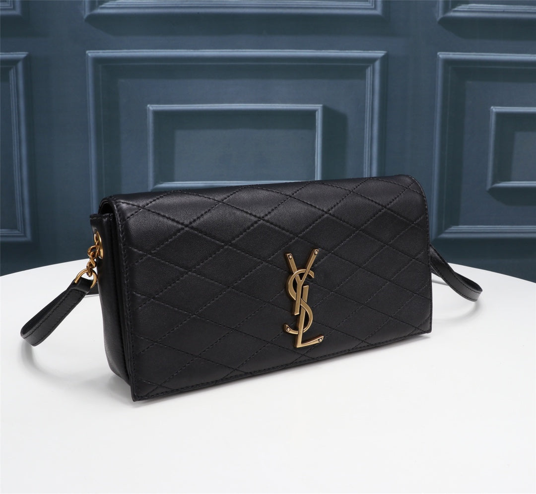 Saint Laurent (YSL) Cassandre Quilted Leather Crossbody Bag - Black
