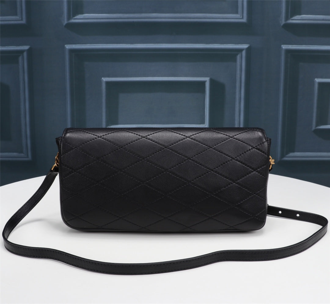 Saint Laurent (YSL) Cassandre Quilted Leather Crossbody Bag - Black