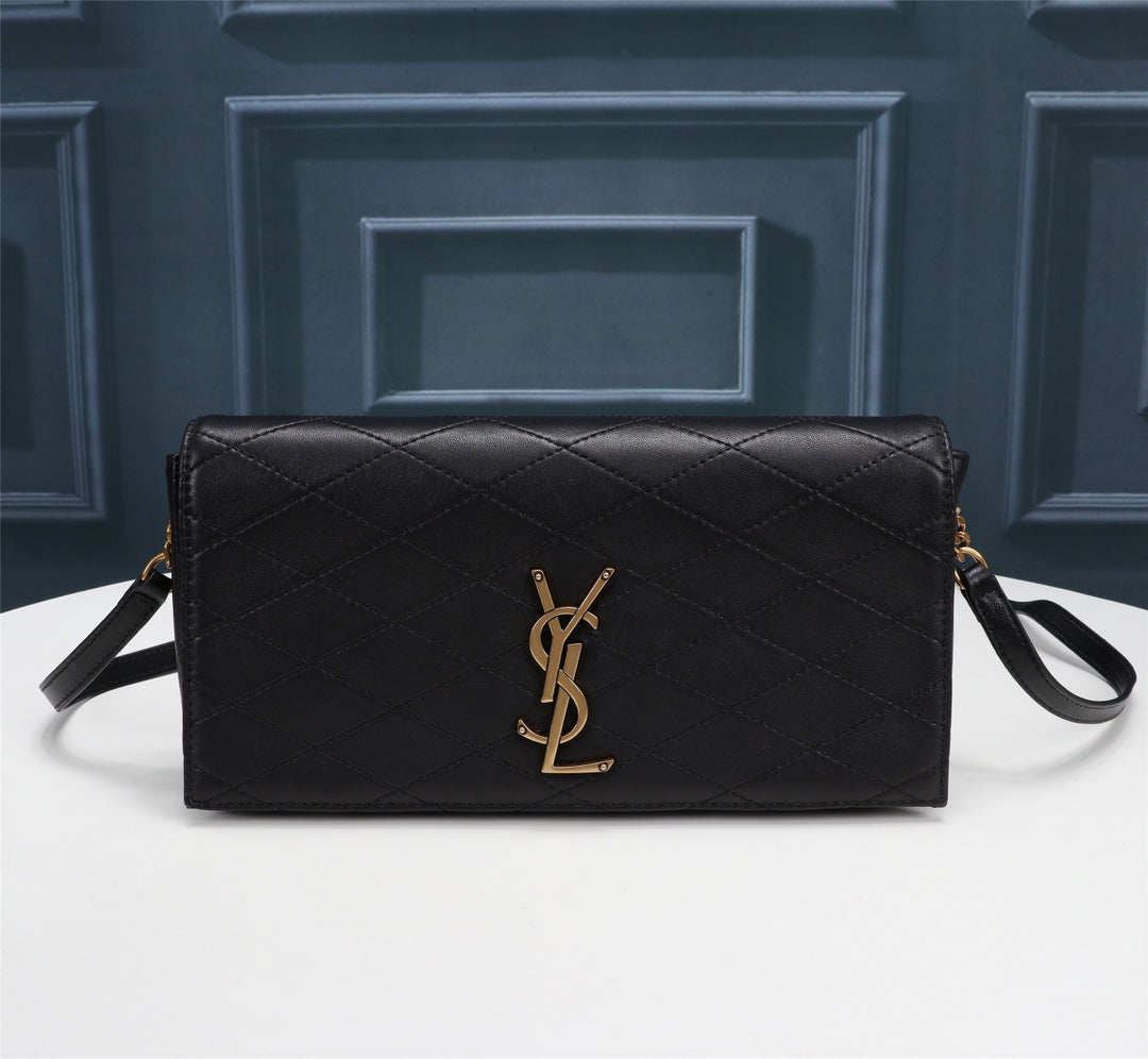 Saint Laurent (YSL) Cassandre Quilted Leather Crossbody Bag - Black