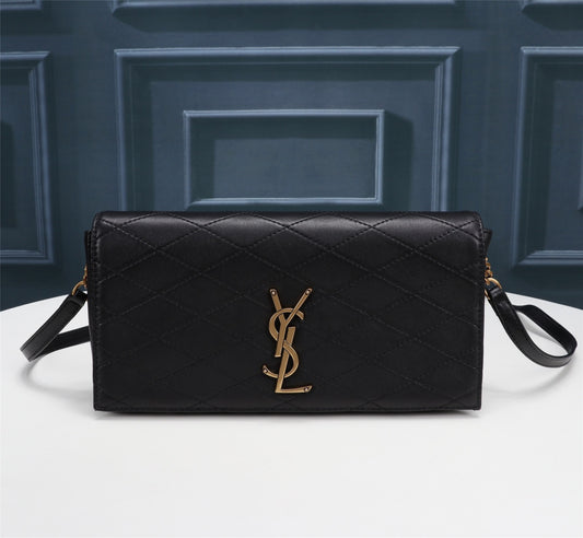 Saint Laurent (YSL) Cassandre Quilted Leather Crossbody Bag - Black