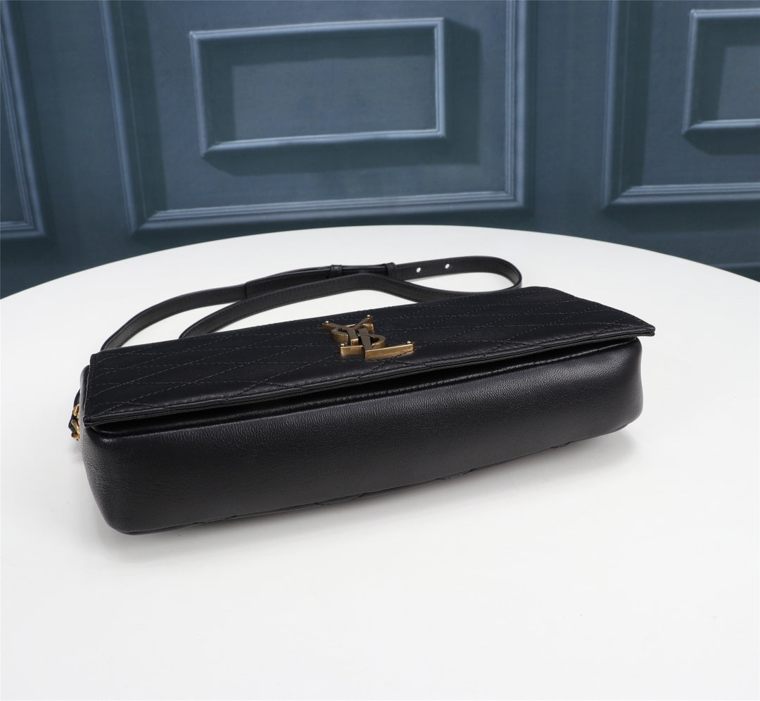 Saint Laurent (YSL) Cassandre Quilted Leather Crossbody Bag - Black
