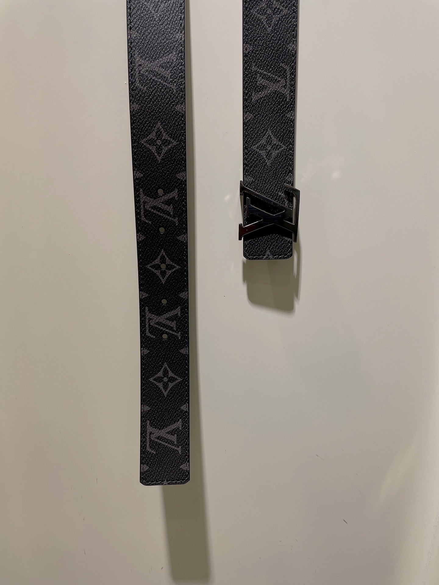 Louis Vuitton LV Initiales 40mm Belt Monogram Eclipse Canvas Black Grey