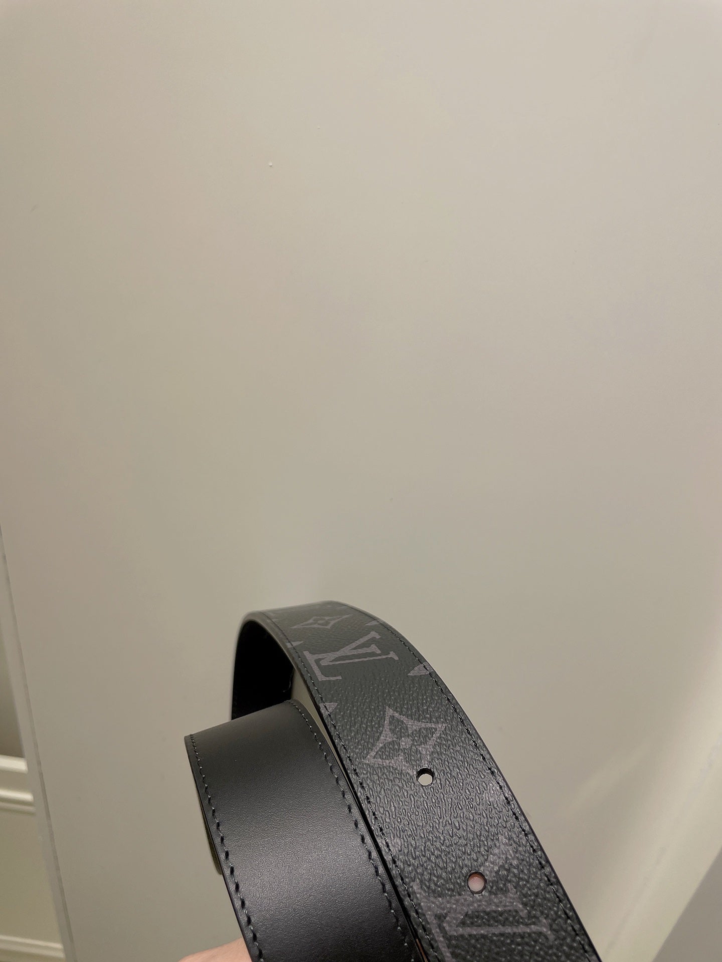Louis Vuitton LV Initiales 40mm Belt in Monogram Eclipse Canvas, Ruthenium Buckle