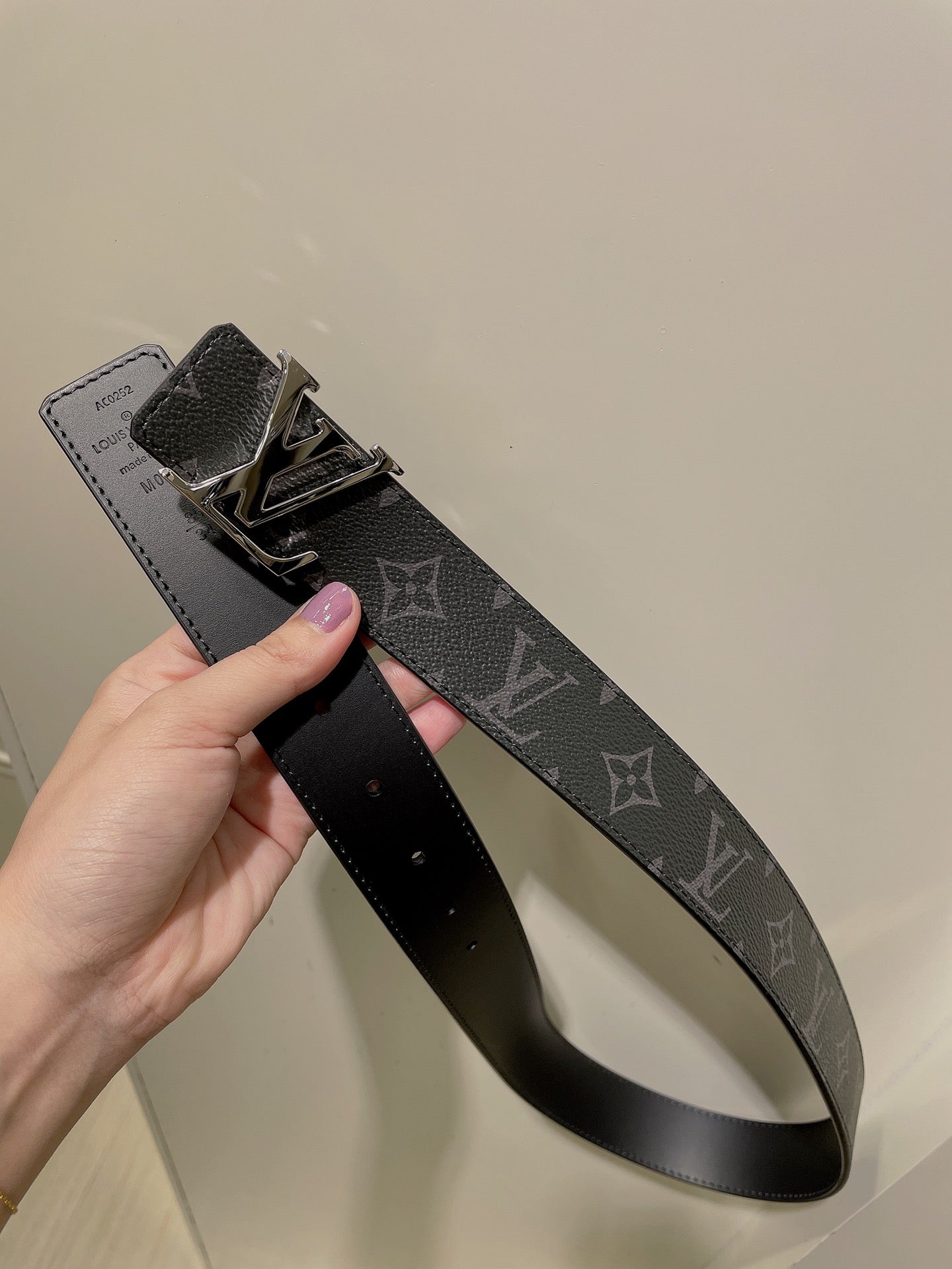 Louis Vuitton LV Initiales 40mm Belt in Monogram Eclipse Canvas, Ruthenium Buckle