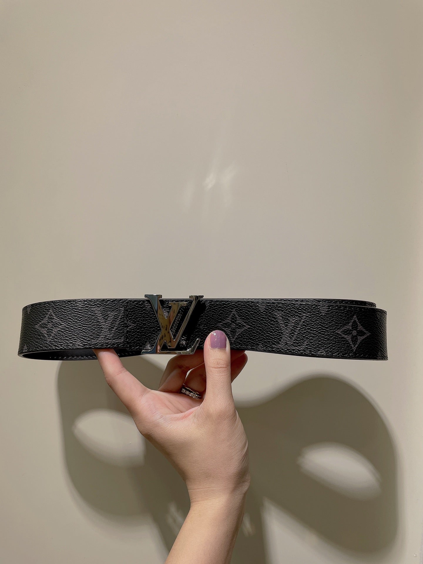 Louis Vuitton LV Initiales 40mm Belt in Monogram Eclipse Canvas, Ruthenium Buckle