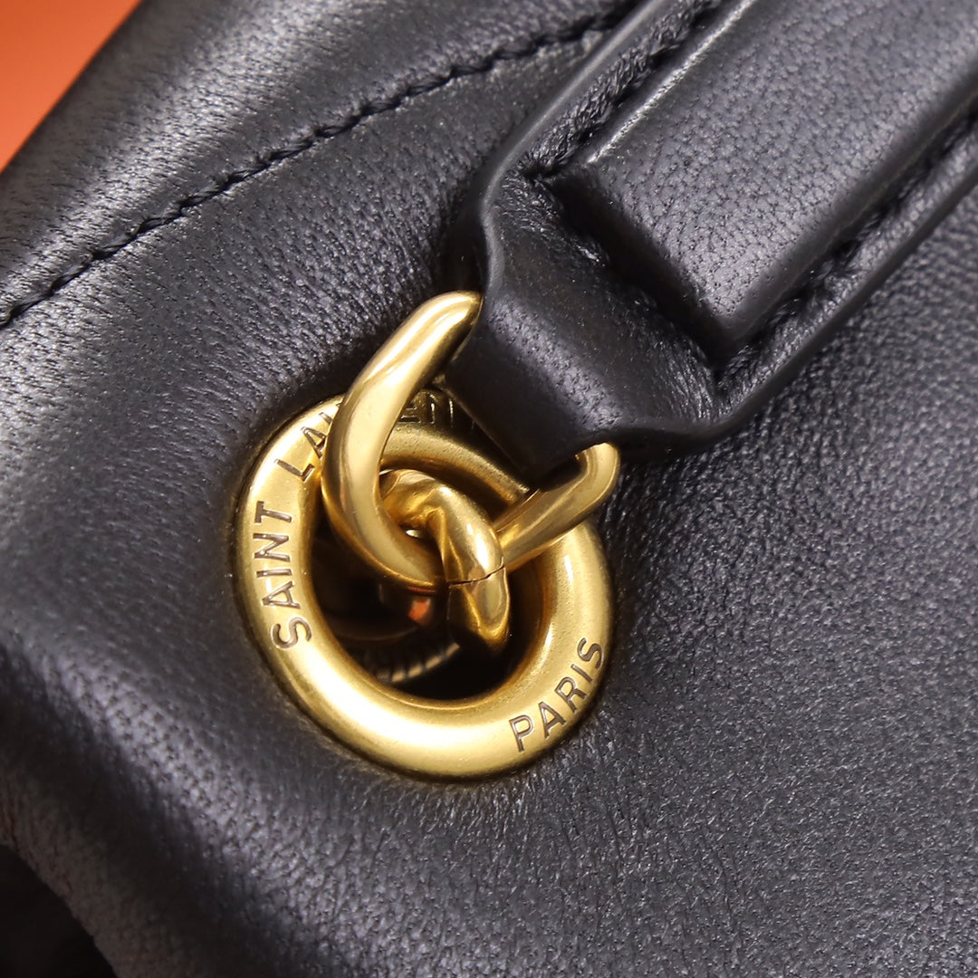 Saint Laurent Loulou Puffer Small Shoulder Bag in Black Quilted Leather