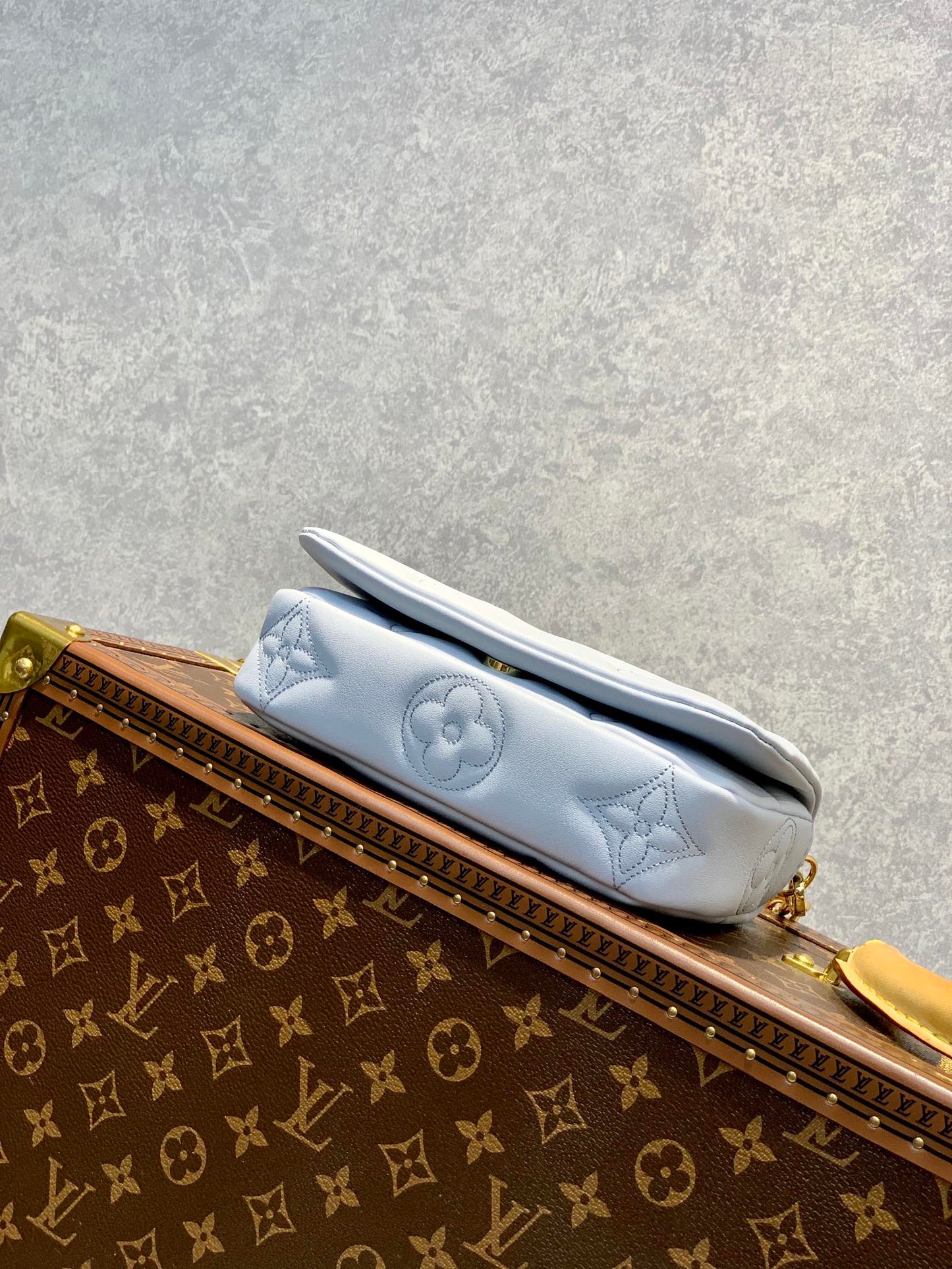 Louis Vuitton Monogram Empreinte Multi Pochette Accessoires Light Blue Crossbody Bag