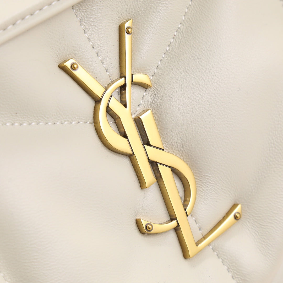 Saint Laurent Small Loulou Puffer Bag in Quilted Lambskin - White