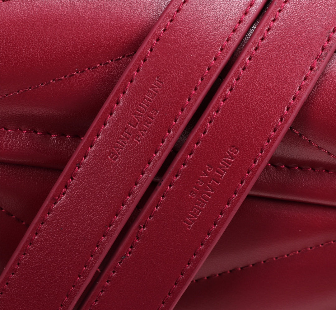 Saint Laurent Loulou Medium Red Quilted Leather Shoulder Bag